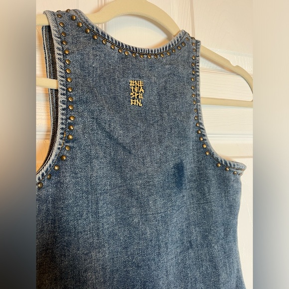 One Teaspoon Denim Mini Dress in Worn Blue - Picture 8 of 8
